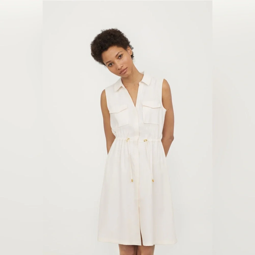 H&M Sleeveless Ivory Dress Size 6